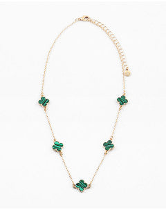 Green Clover Long Necklace