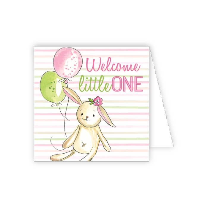 Bunny with Pink Bow Enclosure Card