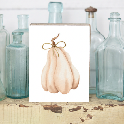 Gourd decorative wooden block — fall and Thanksgiving home decor