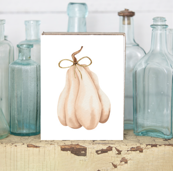 Gourd decorative wooden block — fall and Thanksgiving home decor