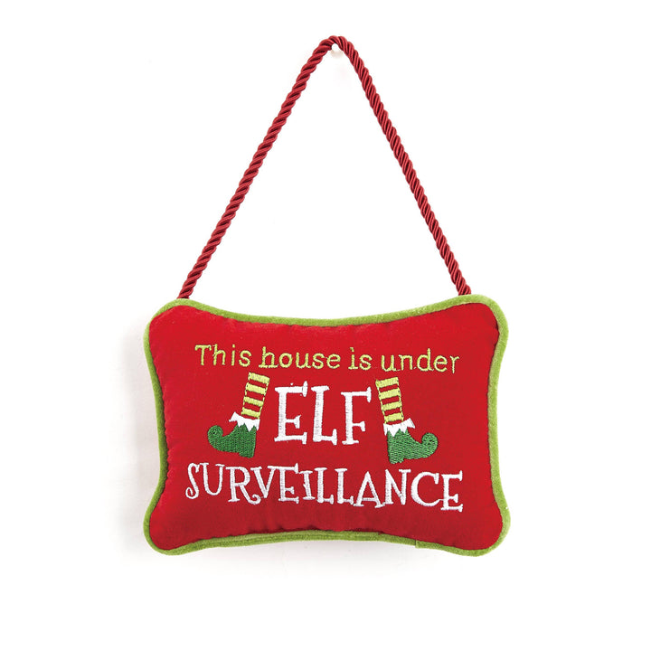 This House Is Under Elf Surveillance Velvet Door Hanger