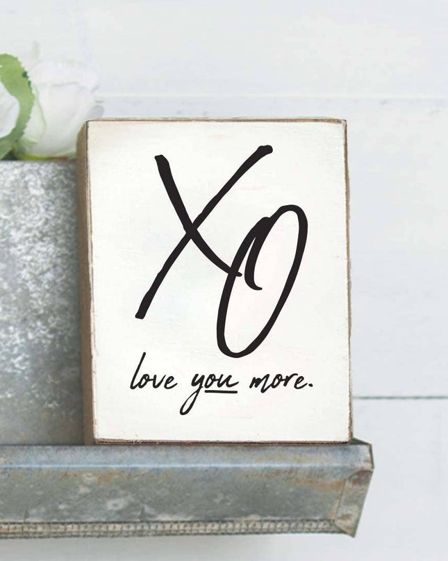 XO Love You More Decorative Wooden Block