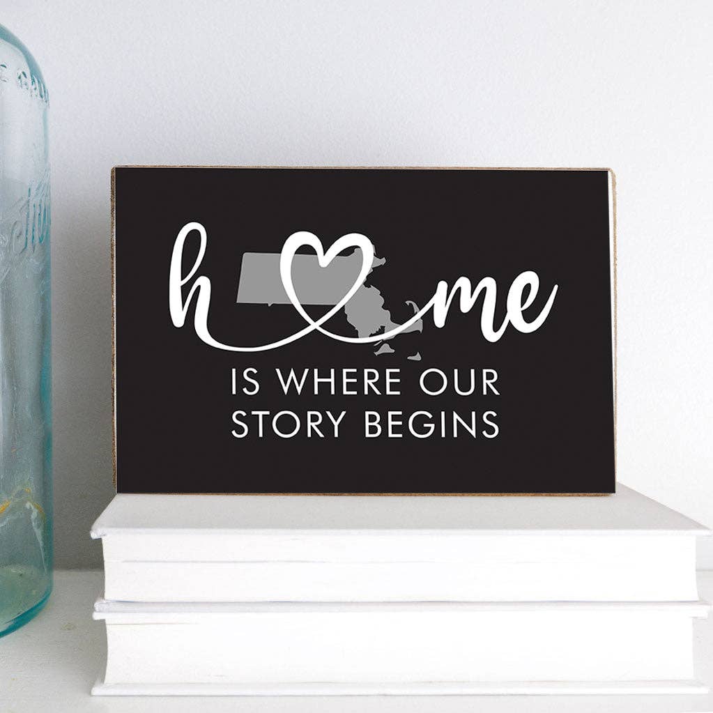 Home is Where Our Story Begins Decorative Wooden Block-New York