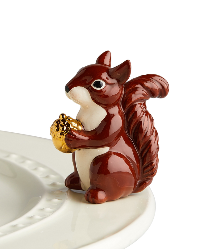 Nora Fleming Mr. Squirrel Mini — fall decorative attachment for Nora Fleming serveware