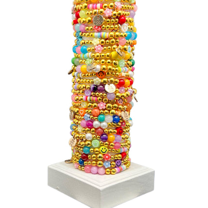 Mix media kids bracelet tower gold — fun children's jewelry set, birthday and holiday gift
