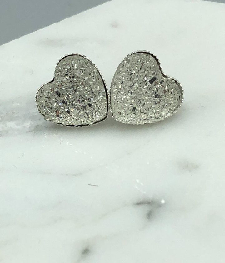 XOXO Heart Valentine Earrings Clear