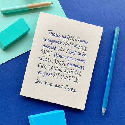 No Right Way to Grieve sympathy card — thoughtful condolence and grief card