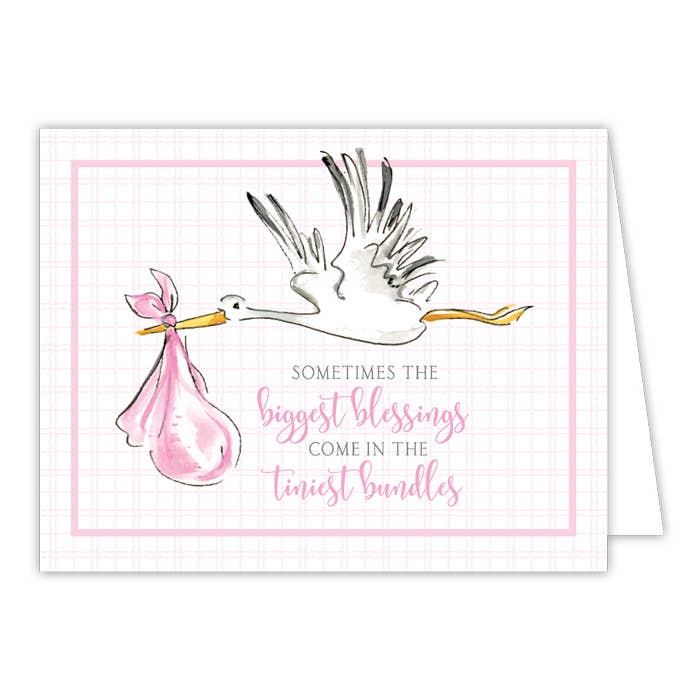Sometimes The Biggest Blessings Pink Greeting Card