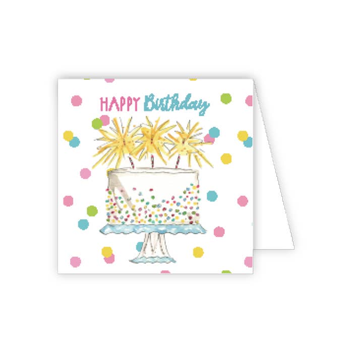Birthday Cake White Enclosure Card