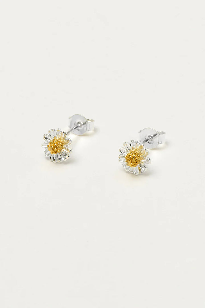 Mini Wildflower Earrings - Silver Plated