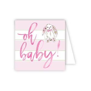 Enclosure Card- Oh Baby Pink Bunny