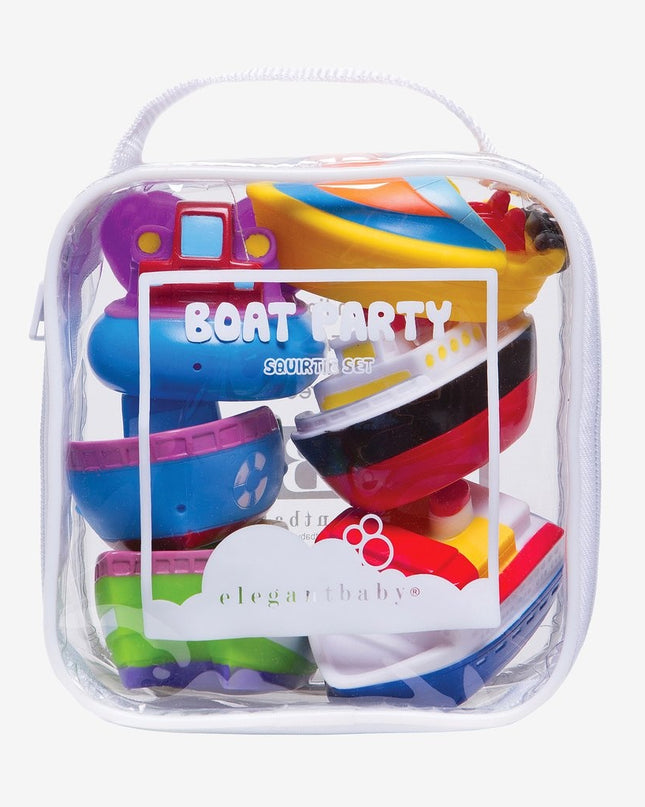 Boat party baby bath squirties — fun bath toy set, baby boy shower gift