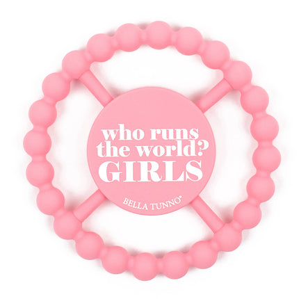 Who Runs the World teether — fun baby toy and shower gift