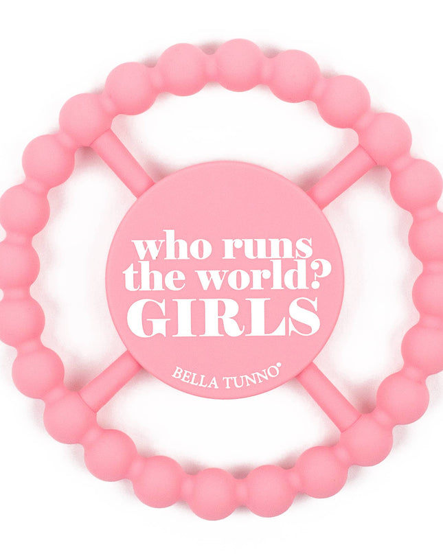 Who Runs the World teether — fun baby toy and shower gift