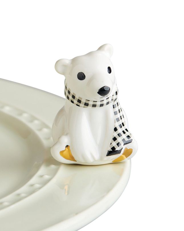 Nora Fleming Polar Bear Mini — winter holiday decorative attachment for Nora Fleming serveware