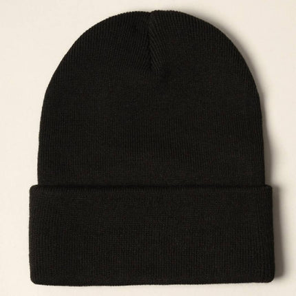 Winter solid color cuff knitted beanie hat — cozy winter accessory, gift for her