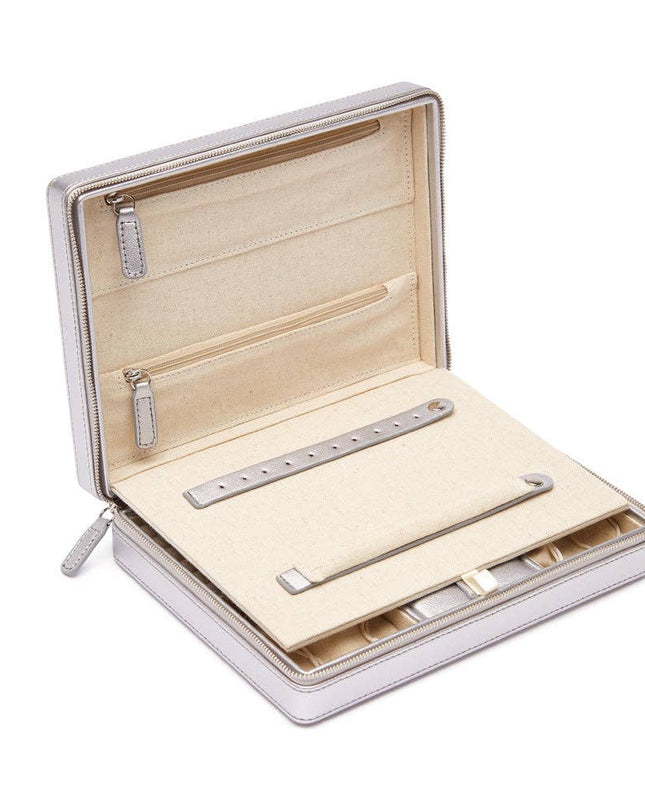 Croft Avenue Luna Large Travel Jewelry Case-silver