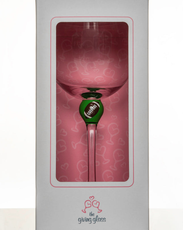 The Giving Glass Football — close up showing football design