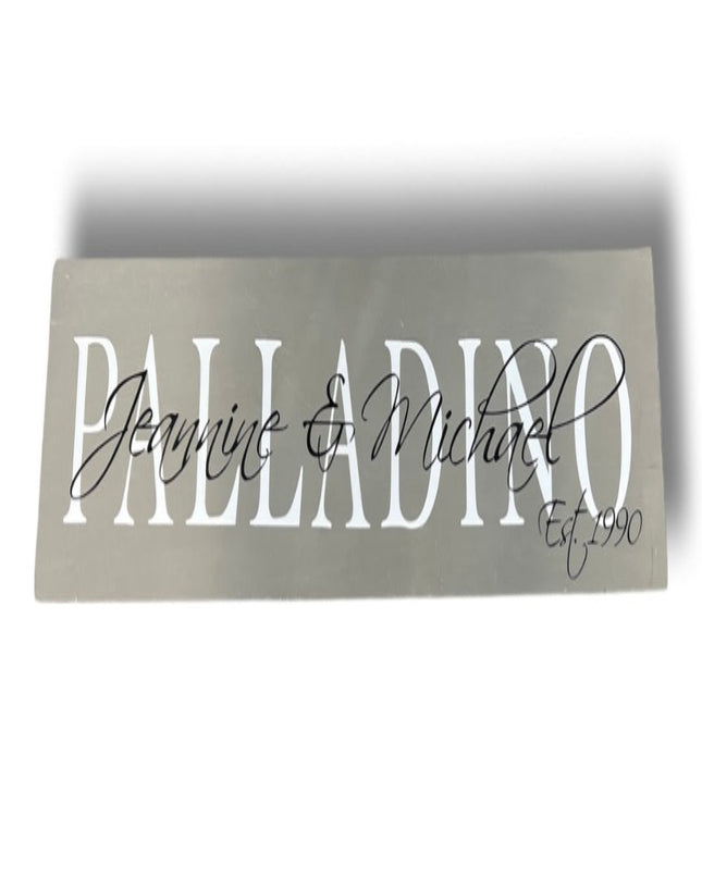 Personalized family name sign 7x36 — custom wooden wall sign, housewarming and wedding gift