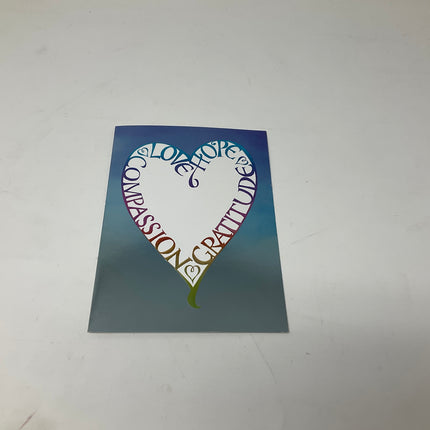 Love Hope Gratitude Compassion greeting card — inspirational and friendship card
