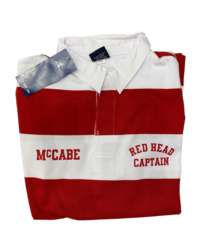 Personalized long sleeve Charles River classic rugby shirt — embroidered monogram, gift for her