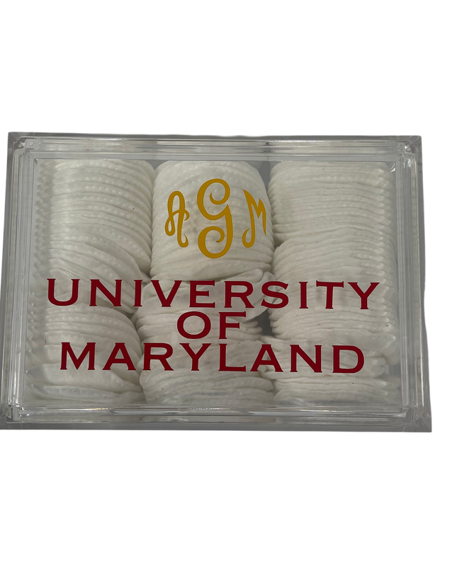 Personalized acrylic jewelry box — custom monogram, vinyl personalization included