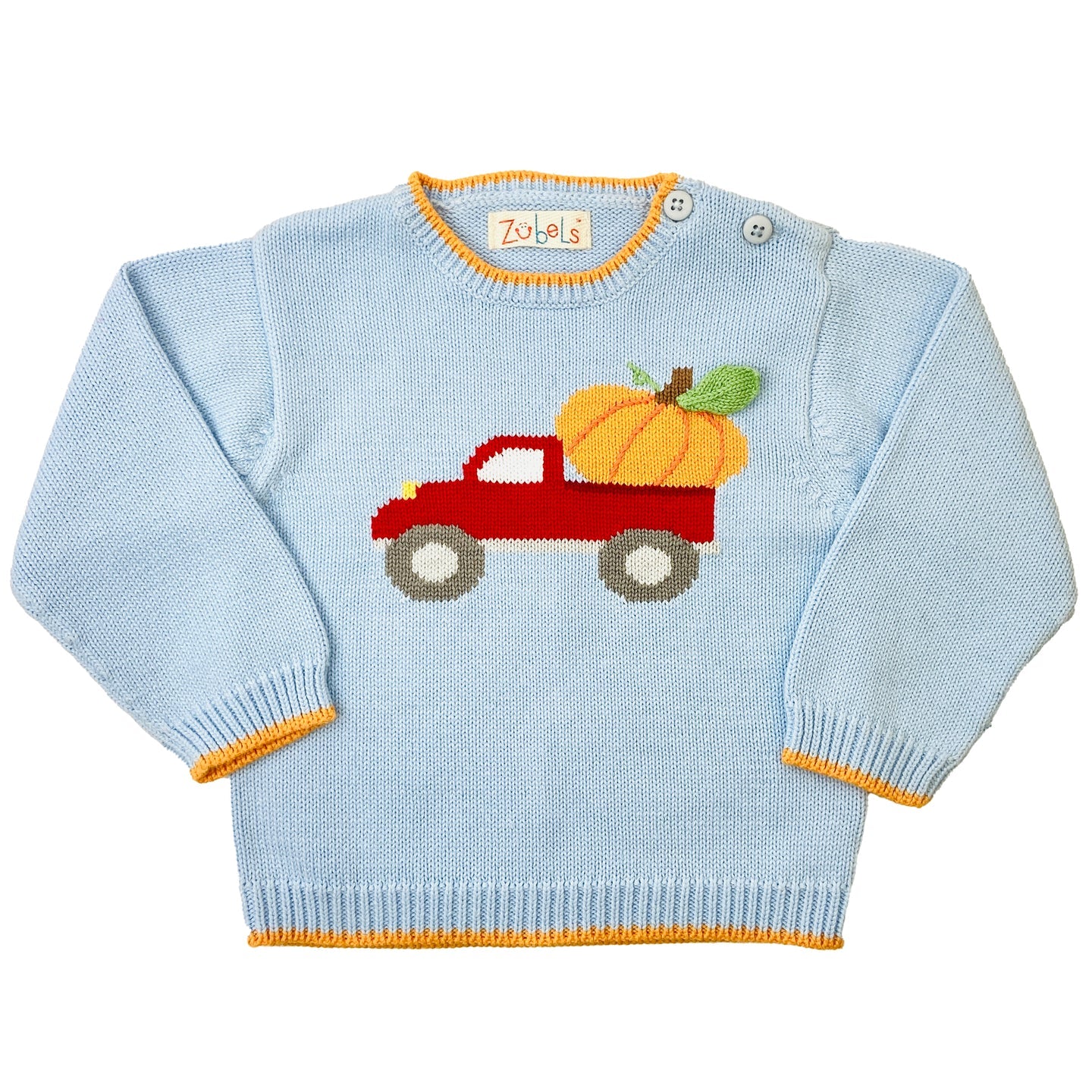 Pumpkin Truck Sweater - Blue