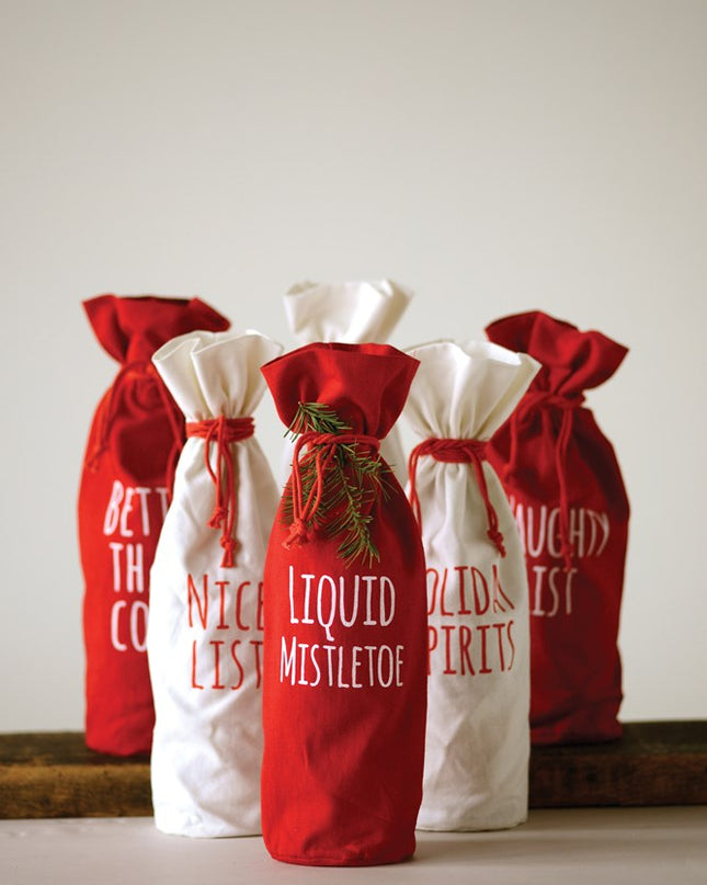 Holiday wine bag — festive Christmas gift bag for wine